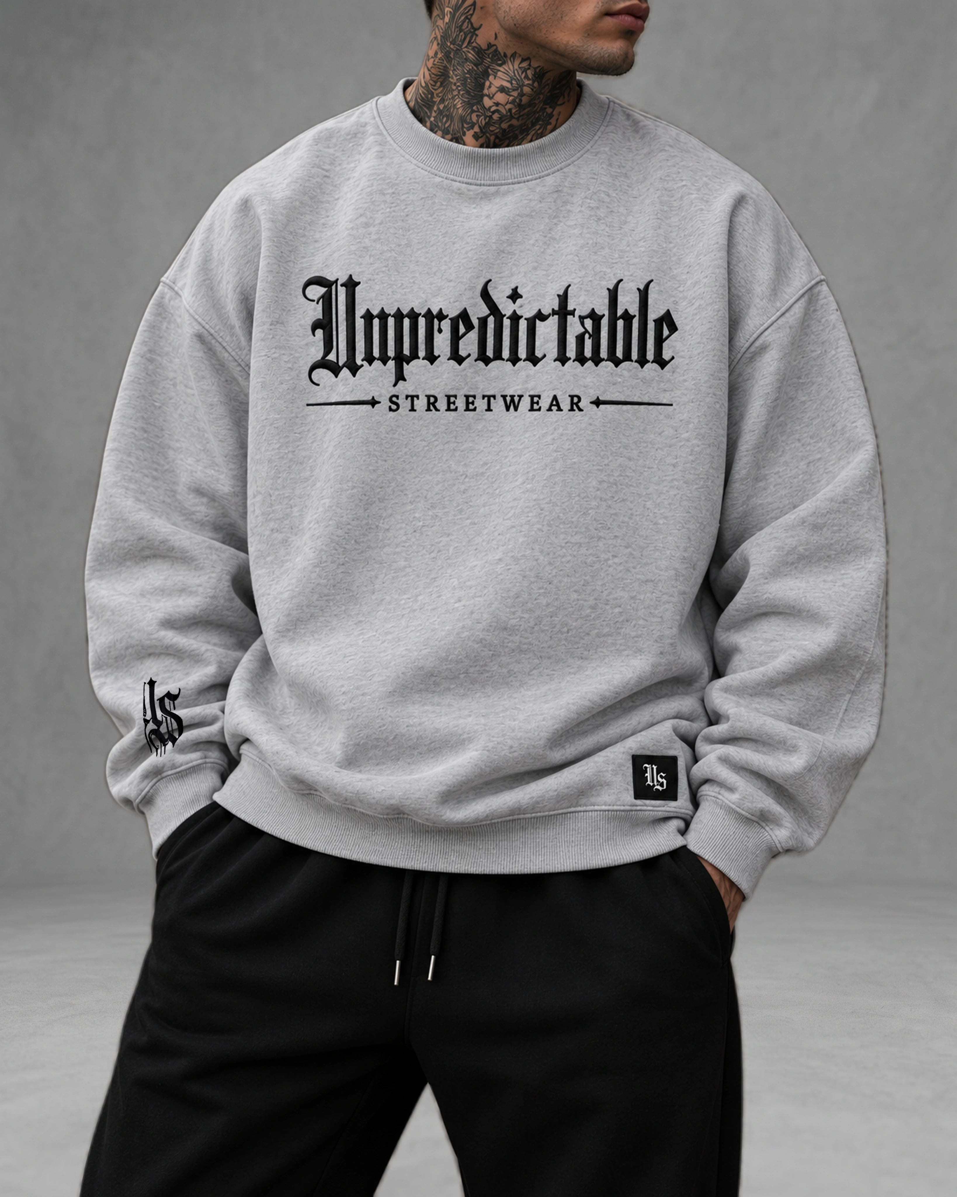Unpredictable Crew Neck — Grey — Male model