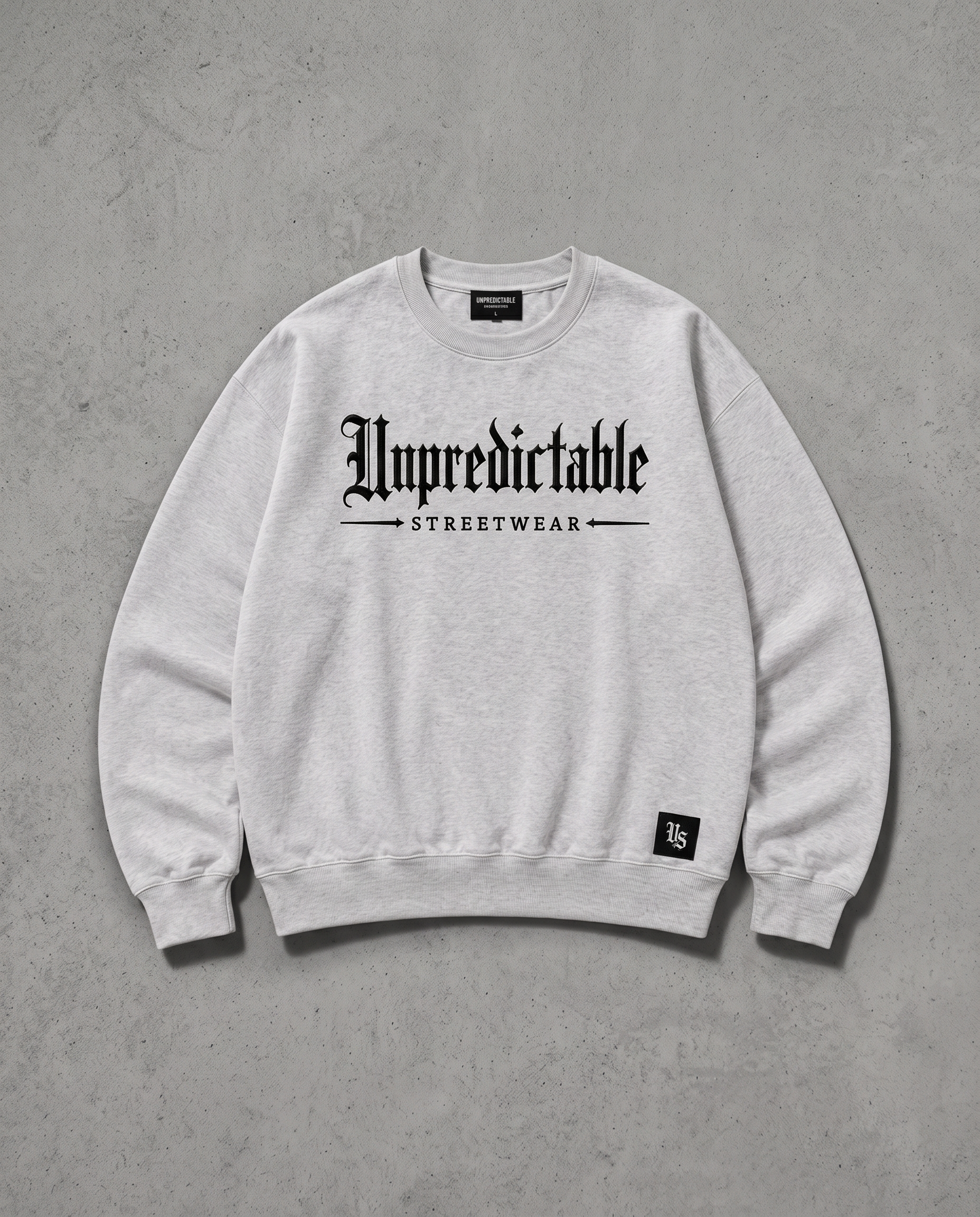 Grey Unpredictable Streetwear embroidered crew neck